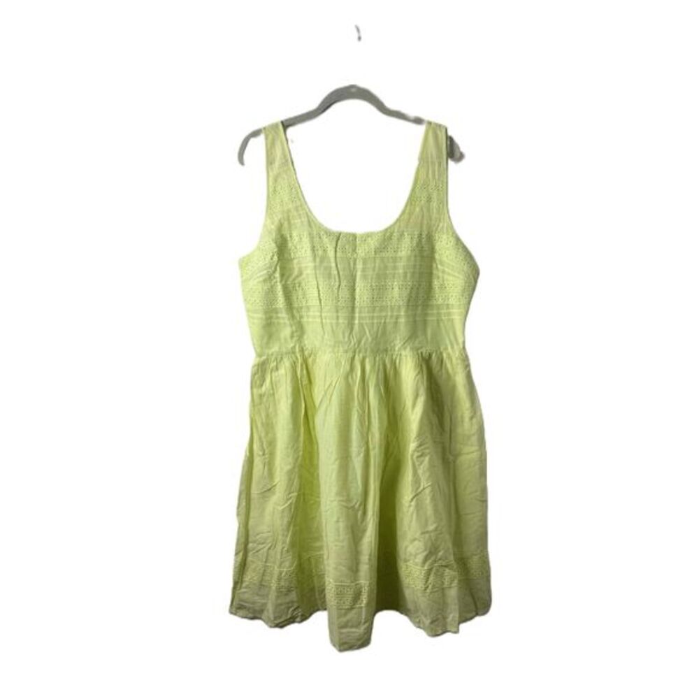 Old Navy Dress - Womens XL Pastel Lime Green Yellow Sleeveless Lace Sundress